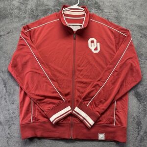 Nike Oklahoma Sooners Full Zip Jacket Mens 2XL Red Embroidered Logo